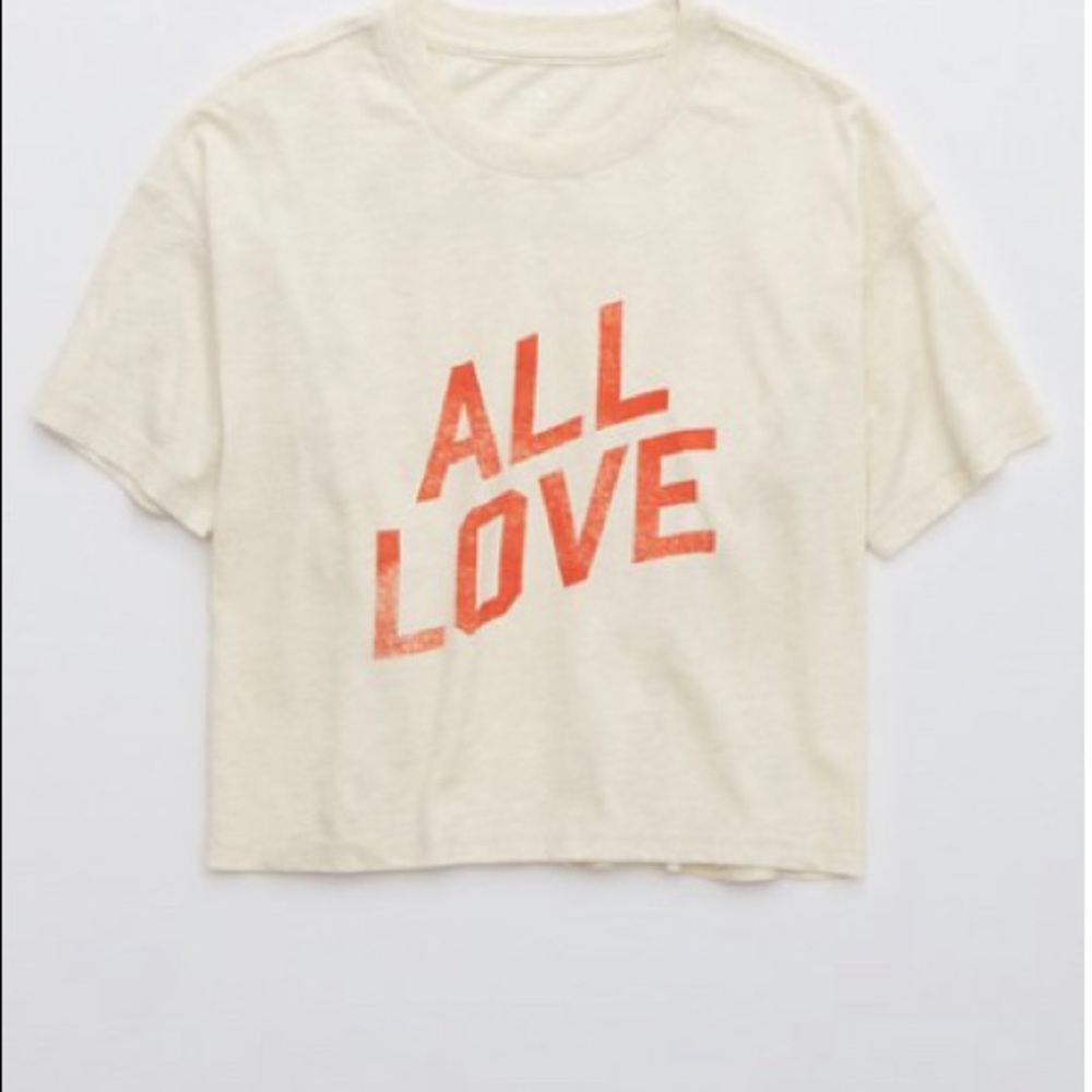 aerie cropped oversized t shirt heather frost